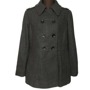 MICHAEL MICHAEL KORS Womens Wool Gray Pea Coat L